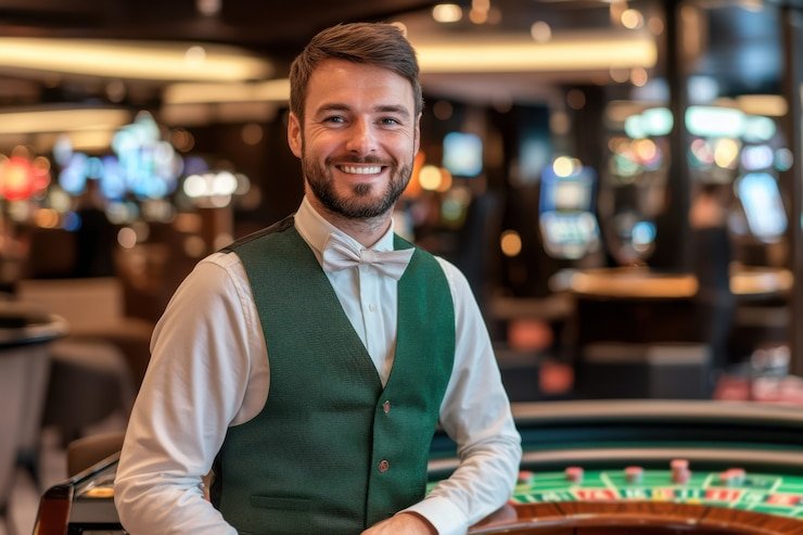 Antarmuka live casino lgowin dengan dealer profesional di layar